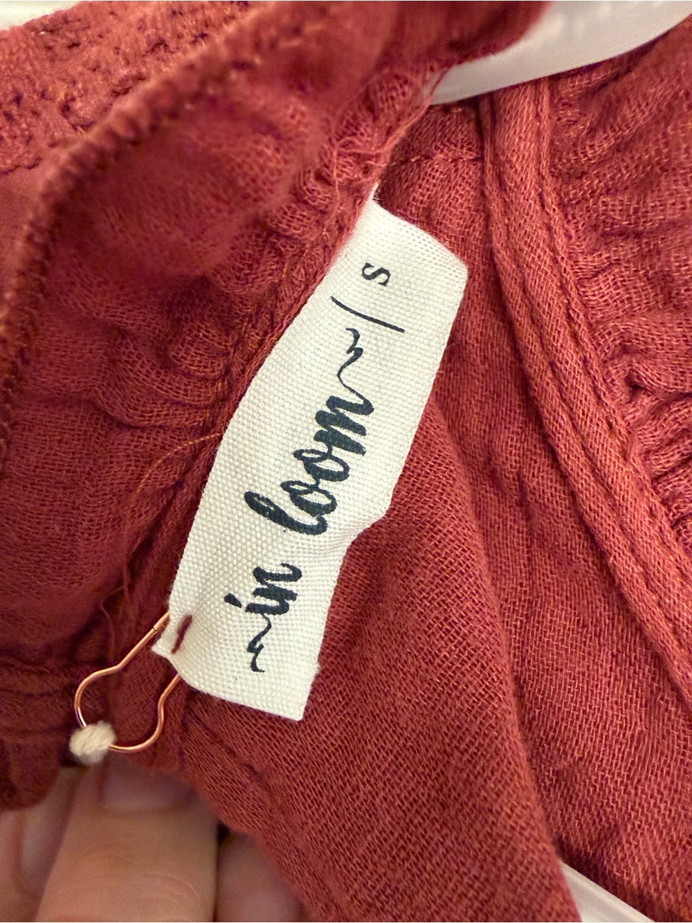 In Bloom Rust Red Ruffled Yoke Blouse - Picture 5 of 5